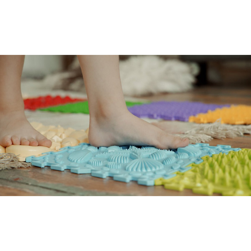 Tapis puzzle sensoriel / sensation / tactile pastel