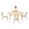 Table ronde Oscar 120 cm réglable en hauteur