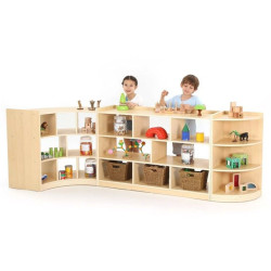 Meuble quart de cercle,  8 compartiments