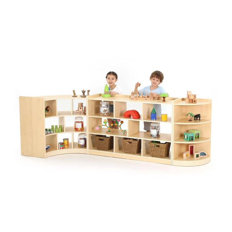 Meuble quart de cercle,  8 compartiments
