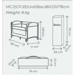 Parc bébé à roulettes - jusqu'à 15 Kg