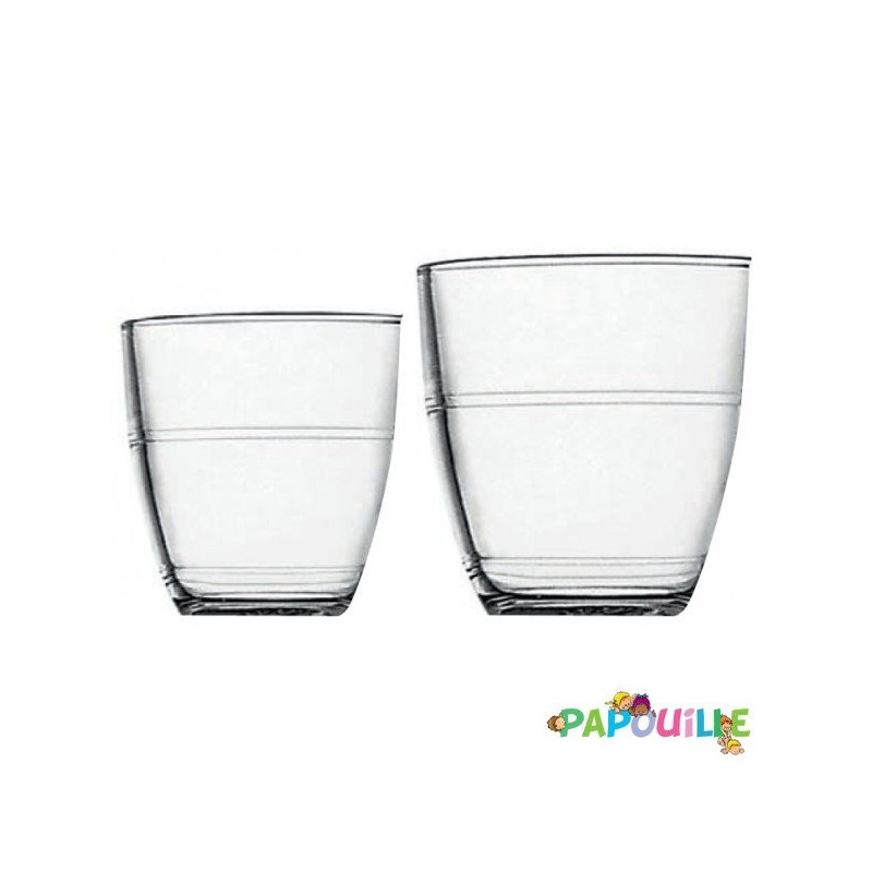 Lot de 6 gobelets duralex en verre trempé 16cl empilable