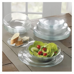 Assiette creuse en verre trempé transparent - 175mm