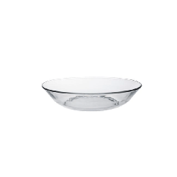 Assiette creuse en verre trempé transparent - 175mm