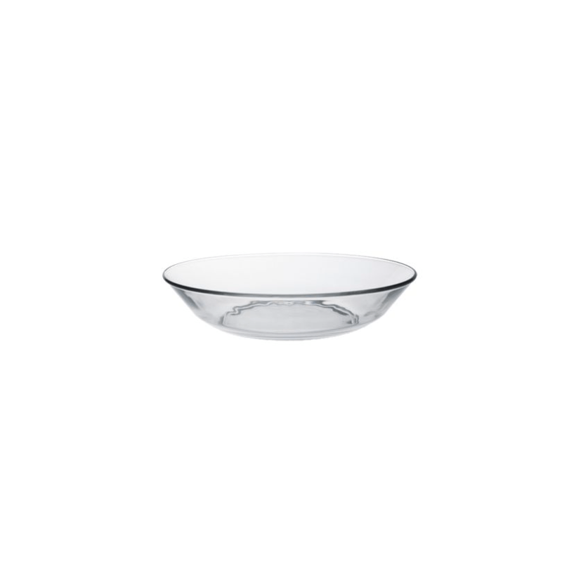 Assiette creuse en verre trempé transparent - 175mm