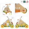 Chariot de marche Multi-Activités Lapin en bois