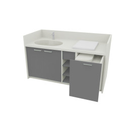 Table à langer sur mesure-1700x850mm bleu oslo