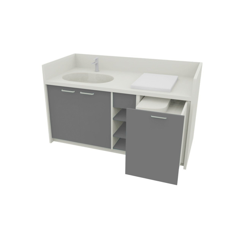 Table à langer sur mesure-1700x850mm bleu oslo