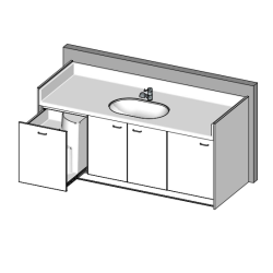 Table à langer 1 cuve 2200 x 850 mm