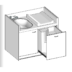 Table à langer 1 cuve-1200 x 850mm