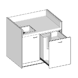 Table à langer 1 cuve - 1100x850 mm
