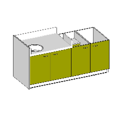 Table à langer 1 cuve - 2120(L)x850(Pf)mm