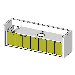 Table à langer avec cuve - 3370 x 850 mm