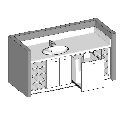 Table à langer avec une cuve et un escalier