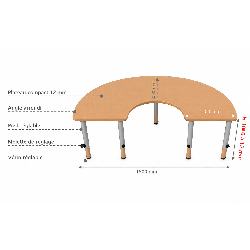 Table Demi Lune Pied Réglable