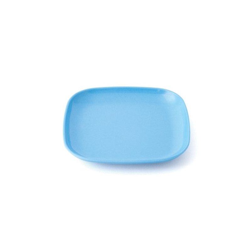 Assiette carré multi-usage mélamine bleu