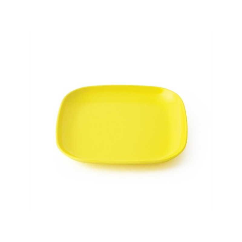 Assiette carré multi-usage mélamine jaune
