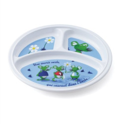 Assiette 3 compartiments mélamine souris 3d