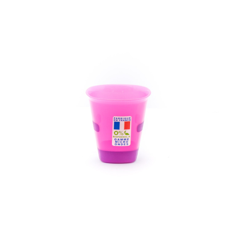Gobelet anti-dérapant bi matière rose