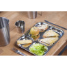 Plateau 5 compartiments inox 30,5 x 23,5 x 2,5 cm avec couvercle