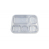 Plateau 5 compartiments inox 30,5 x 23,5 x 2,5 cm avec couvercle