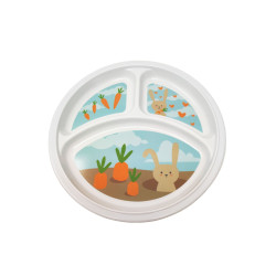 Assiette 3 compartiments mélamine lapin gourmet