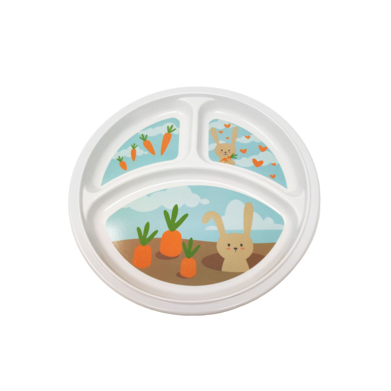 Assiette 3 compartiments mélamine lapin gourmet