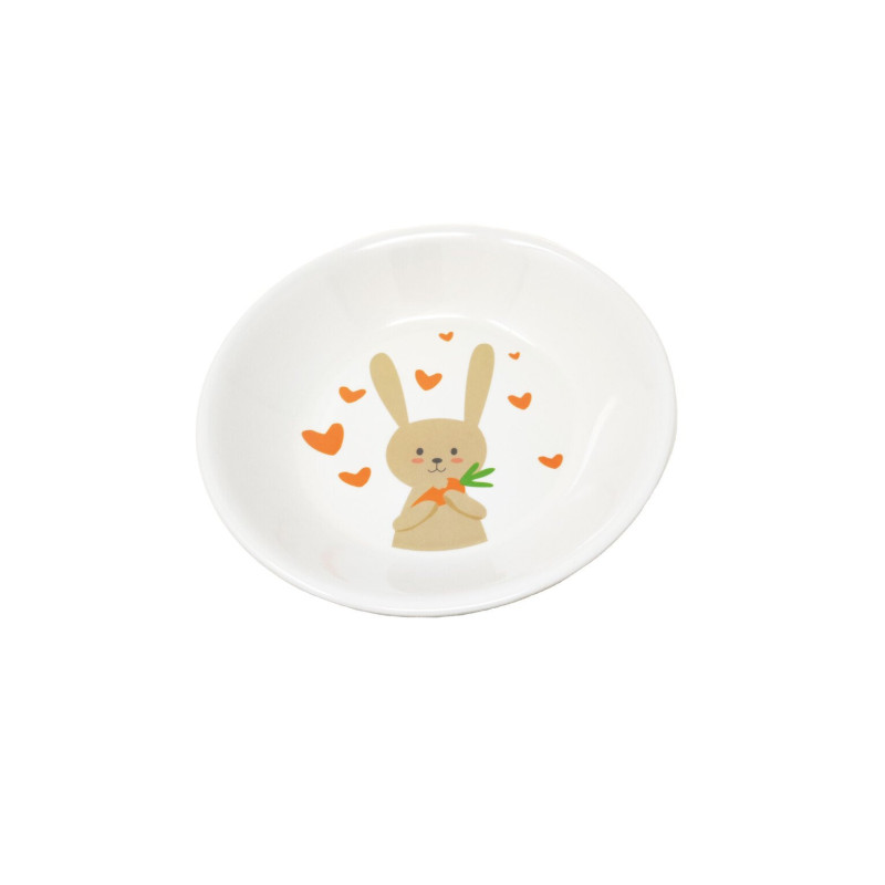 Assiette bouillie mélamine lapin gourmet