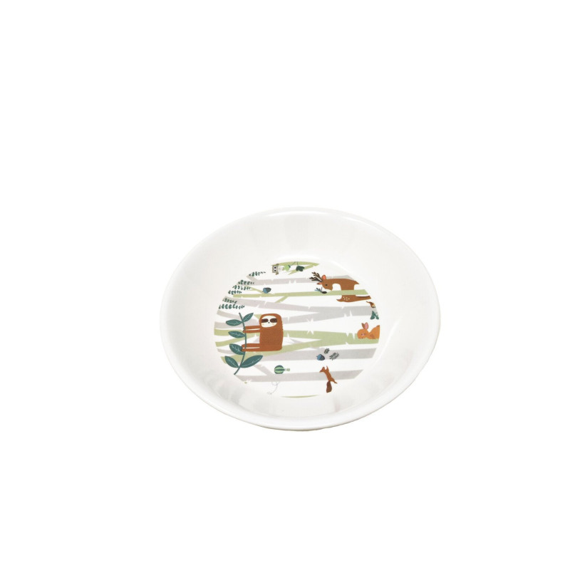 Assiette bouillie mélamine animaux de la forêt