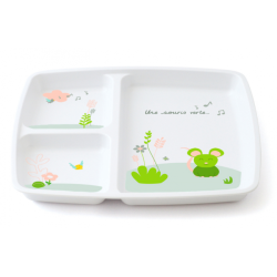 Plateau repas 3 compartiments melamine souris verte
