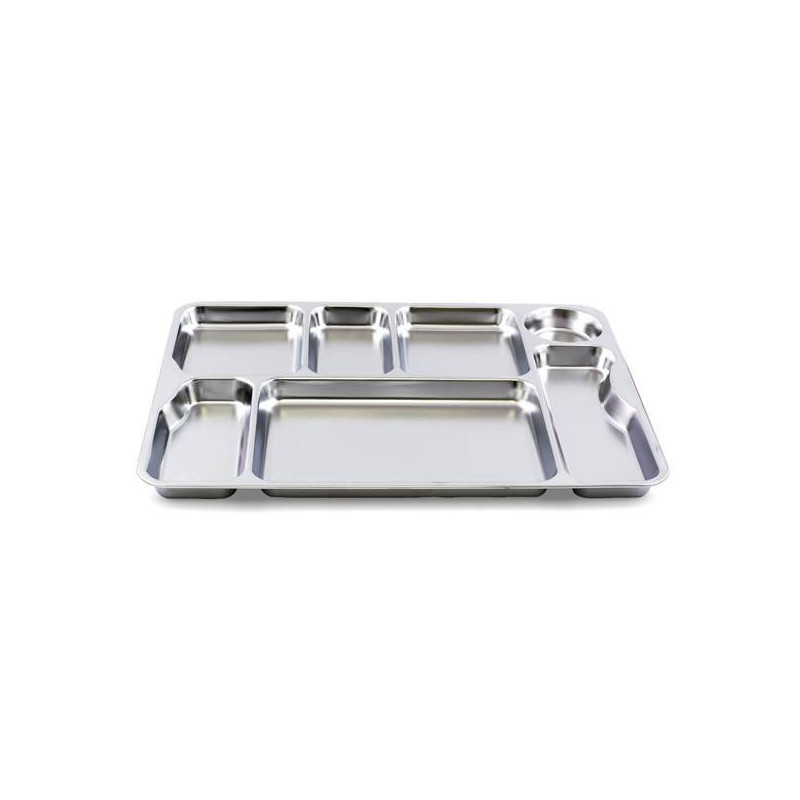 Plateau en inox - 7 compartiments