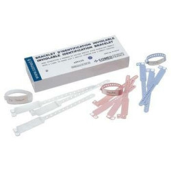 100 bracelets / bagues d'identifications pour biberons à usage unique Transparent