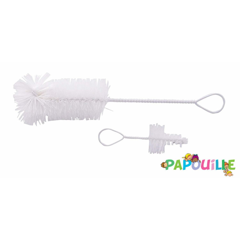 2 goupillons flexibles standards pour biberons et tétines
