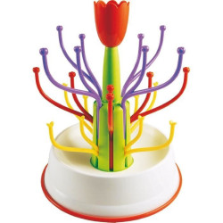 Égouttoir sèche biberons à tige tulipe rouge