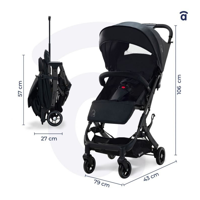 Poussette 1 place - adaptée comme bagage cabine - jusqu'à 22 Kg