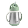 Tasse en inox avec paille 250 ml - Vert sauge