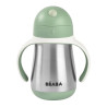 Tasse en inox avec paille 250 ml - Vert sauge