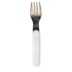 Fourchette inox manche blanc non décoré