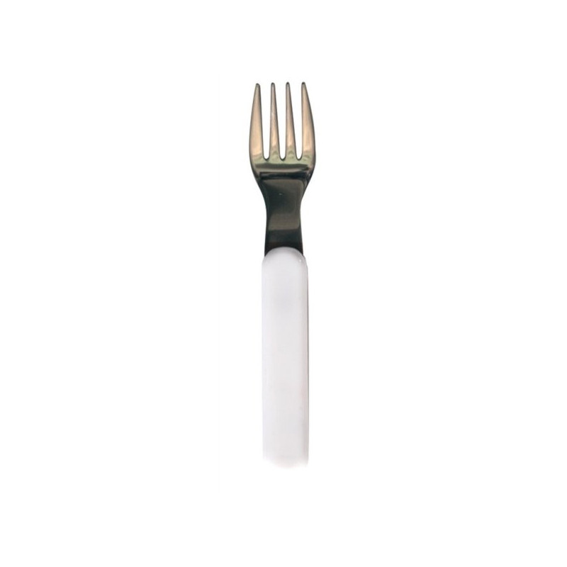Fourchette inox manche blanc non décoré