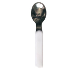 Cuillère inox manche blanc non décorée