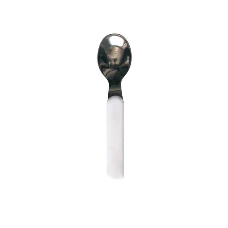 Cuillère inox manche blanc non décorée