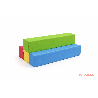 Lot de 4 madriers en mousse pvc l.80 x h.20 cm assortis