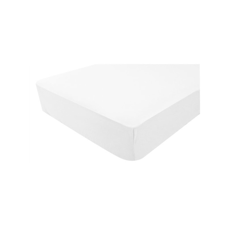 Drap housse jersey imperméable 60 x 120 cm blanc