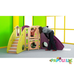 Structure escapade en angle vert prune