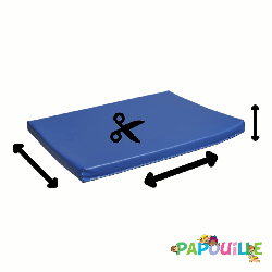 Matelas à langer plat en mousse pvc sur mesure ep 4 cm de 0.50 à 1 m2 bleu