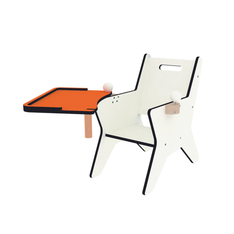 Fauteuil avec tablette amovible T0 Orange
