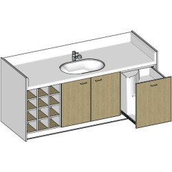 Meuble de change 200 cm casiers