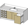 Meuble de change 200 cm casiers