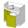Meuble de change 1 cuve - 1100x700/550mm