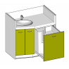 Meuble de change 1 cuve - 1100x700/550mm